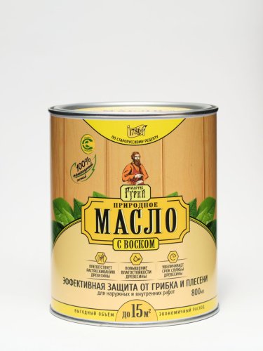детальное фото природное масло с воском по дереву мастер гурий 0,8л. в интернет-магазине Дачный Эксперт
